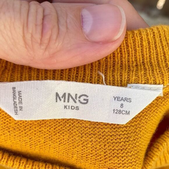 Mango Organic cotton lightweight yellow knit sweater size 8 - Picture 8 of 9